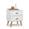 Mesa de Cabeceira Madero New Lançamento com Puxador de Concha:branco - 7