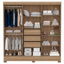 Ver imagem 3 de Guarda Roupa Casal 6 Portas com Espelho Elite 3 Gavetas Pratico D02Amendola Touch - Mpozenato