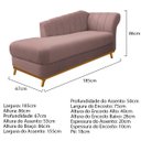 Ver imagem 2 de Kit Diva Recamier Vanessa 185cm Lado Esquerdo e 01 Poltrona Laura Linho Doce Sonho Móveis Rosê