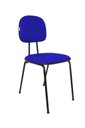 Ver imagem 1 de Cadeira Fixa Secretaria Polo - Couro Sintetico Corano - Azul