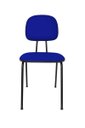 Ver imagem 2 de Cadeira Fixa Secretaria Polo - Couro Sintetico Corano - Azul