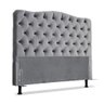 Cabeceira Queen Estofada Dunas C/ Capitonê Veludo Cinza - 1