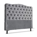 Ver imagem 1 de Cabeceira Queen Estofada Dunas C/ Capitonê Veludo Cinza