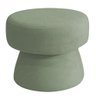 Puff Decorativo Redondo Liz Sala de Estar Bouclé Verde Claro - Nexta Casa - 1