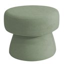 Ver imagem 1 de Puff Decorativo Redondo Liz Sala de Estar Bouclé Verde Claro - Nexta Casa