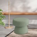Ver imagem 2 de Puff Decorativo Redondo Liz Sala de Estar Bouclé Verde Claro - Nexta Casa