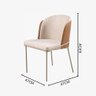 Cadeira Aurora em Linho Bege e Couro Marrom Pés em Metal Champanhe - 3
