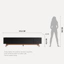 Ver imagem 3 de Rack para TV até 75 Polegadas MDF 219,5cm Pés em Madeira Maciça Flynt Preto Touch/Natural