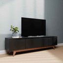 Ver imagem 5 de Rack para TV até 75 Polegadas MDF 219,5cm Pés em Madeira Maciça Flynt Preto Touch/Natural