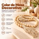 Ver imagem 4 de Colar de Mesa Decorativo Madeira 130cm Enfeite para Sala