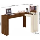 Ver imagem 2 de Escrivaninha Mesa Escritório Penteadeira em L Porta Objetos 135x82cm Jade