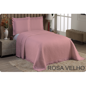 Cobre Leito King 3 Peças Percal Monte Rei:rosa Velho