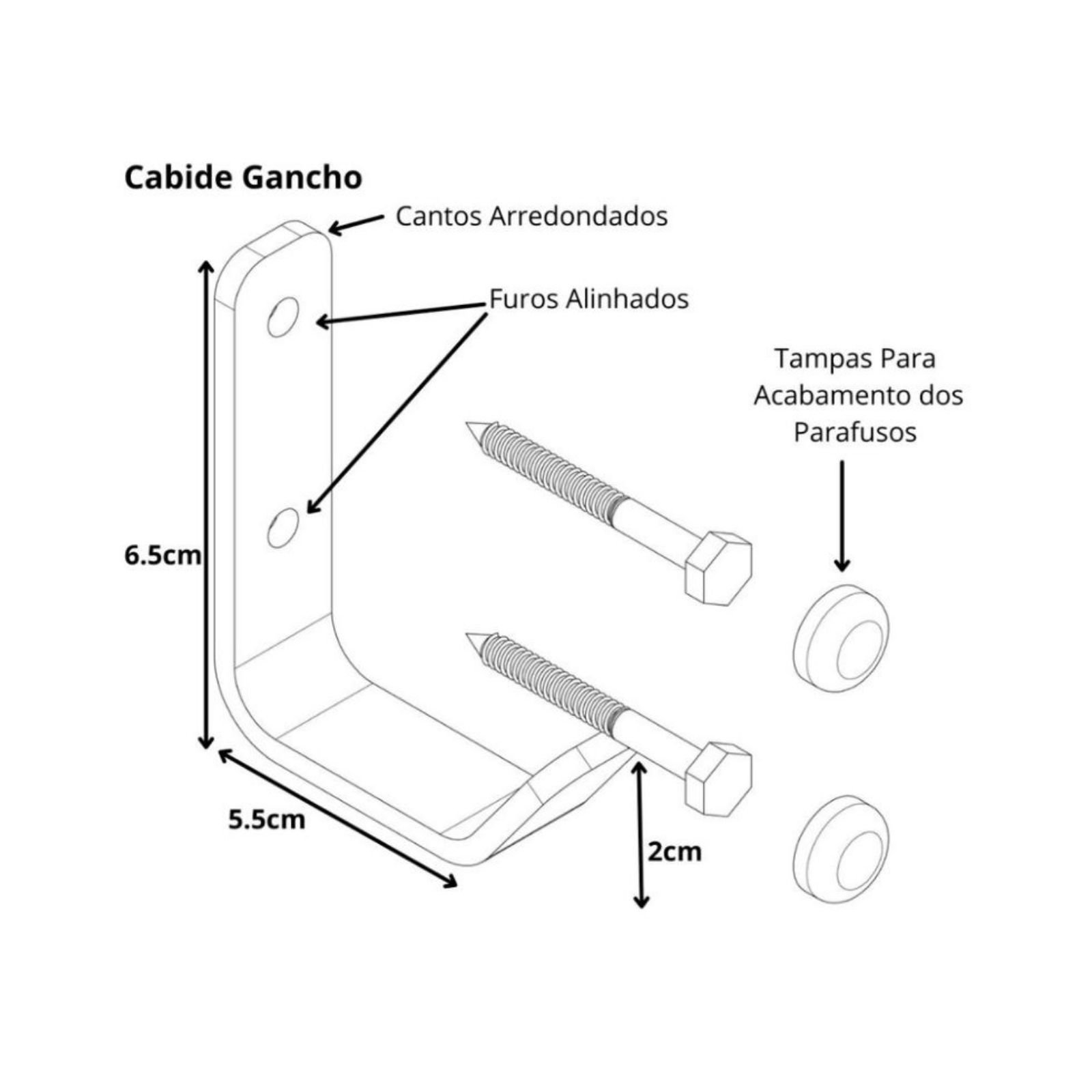 Cabide Gancho para Toalha de Parede Branco F.plus - 6