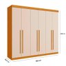 Guarda Roupa de Casal Uruguai 6 Portas 100% Mdf Linhamobília Cinamomo Off White - 4