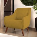 Ver imagem 2 de Kit 02 Poltronas Decorativa Fixa Pés de Madeira Paloma D02 Veludo Mostarda B-260 - Lyam Decor