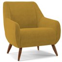 Ver imagem 3 de Kit 02 Poltronas Decorativa Fixa Pés de Madeira Paloma D02 Veludo Mostarda B-260 - Lyam Decor