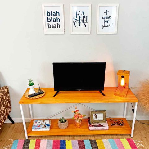 Rack de TV Style Square Carvalho e Branco