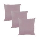 Ver imagem 1 de Kit 3 Capas para Almofada em Veludo Liso Quadrada 60x60 Cor:rosa Quartzo
