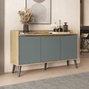 Ver mais imagens de Conjunto Buffet Aparador 130cm e Cristaleira Cinza/Amendoa/Acqua