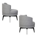 Ver imagem 4 de Kit 2 Poltronas Decorativas Giratórias Cora em Linhão Misto Cinza