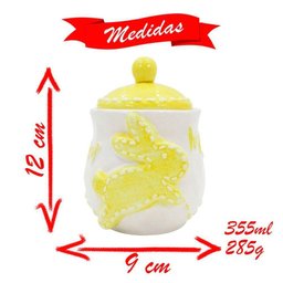 Açucareiro de Coelhinho da Páscoa Amarelo em Cerâmica - 355ml - 5