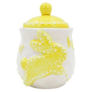 Açucareiro de Coelhinho da Páscoa Amarelo em Cerâmica - 355ml