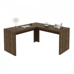 Kit 3 Peças com 1 Mesa em L 1 Estante 1 Gaveteiro Espresso Móveis - 8