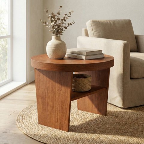 Mesa de Apoio Redonda Tamburato 50mm Magnum Cinamomo