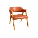 Ver imagem 4 de Poltrona Master Luxo em Couro Terra-cota Artesanal - Madeira de Demolição