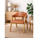 Ver imagem 2 de Poltrona Master Luxo em Couro Terra-cota Artesanal - Madeira de Demolição