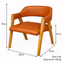 Ver imagem 7 de Poltrona Master Luxo em Couro Terra-cota Artesanal - Madeira de Demolição