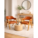 Ver imagem 1 de Poltrona Master Luxo em Couro Terra-cota Artesanal - Madeira de Demolição