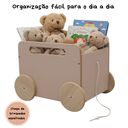 Ver imagem 5 de Baú Infantil Organizador de Brinquedos com Rodinhas - Midi - Rosa