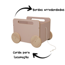 Ver imagem 4 de Baú Infantil Organizador de Brinquedos com Rodinhas - Midi - Rosa