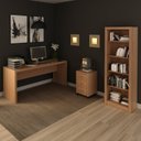 Ver imagem 1 de Conjunto 3 Peças com 1 Mesa para Escritório 1 Estante 1 Gaveteiro Espresso Móveis Marrom