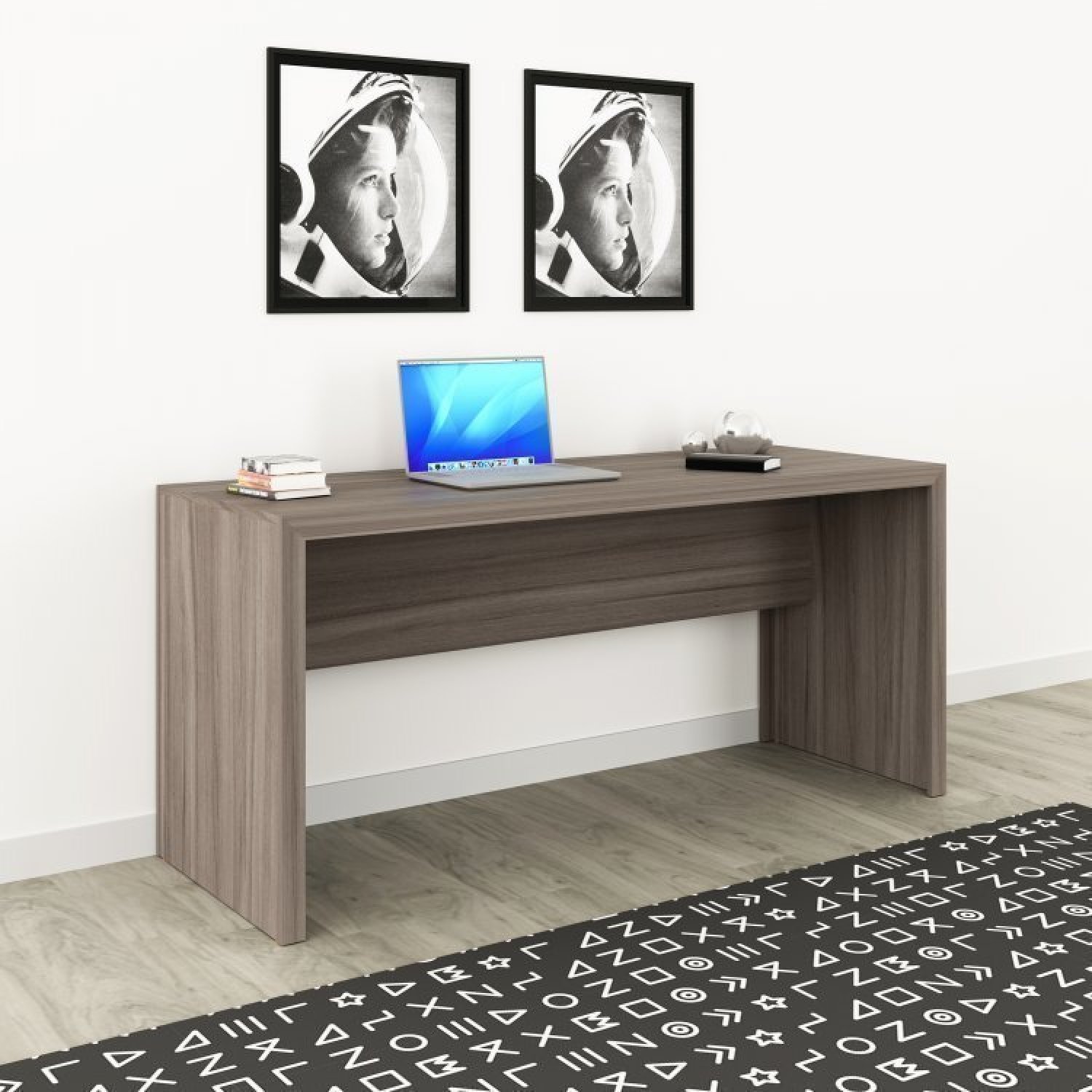 Conjunto Home Office 3 Peças com 1 Mesa para Escritório 1 Estante 1 Gaveteiro Espresso Móveis - 11