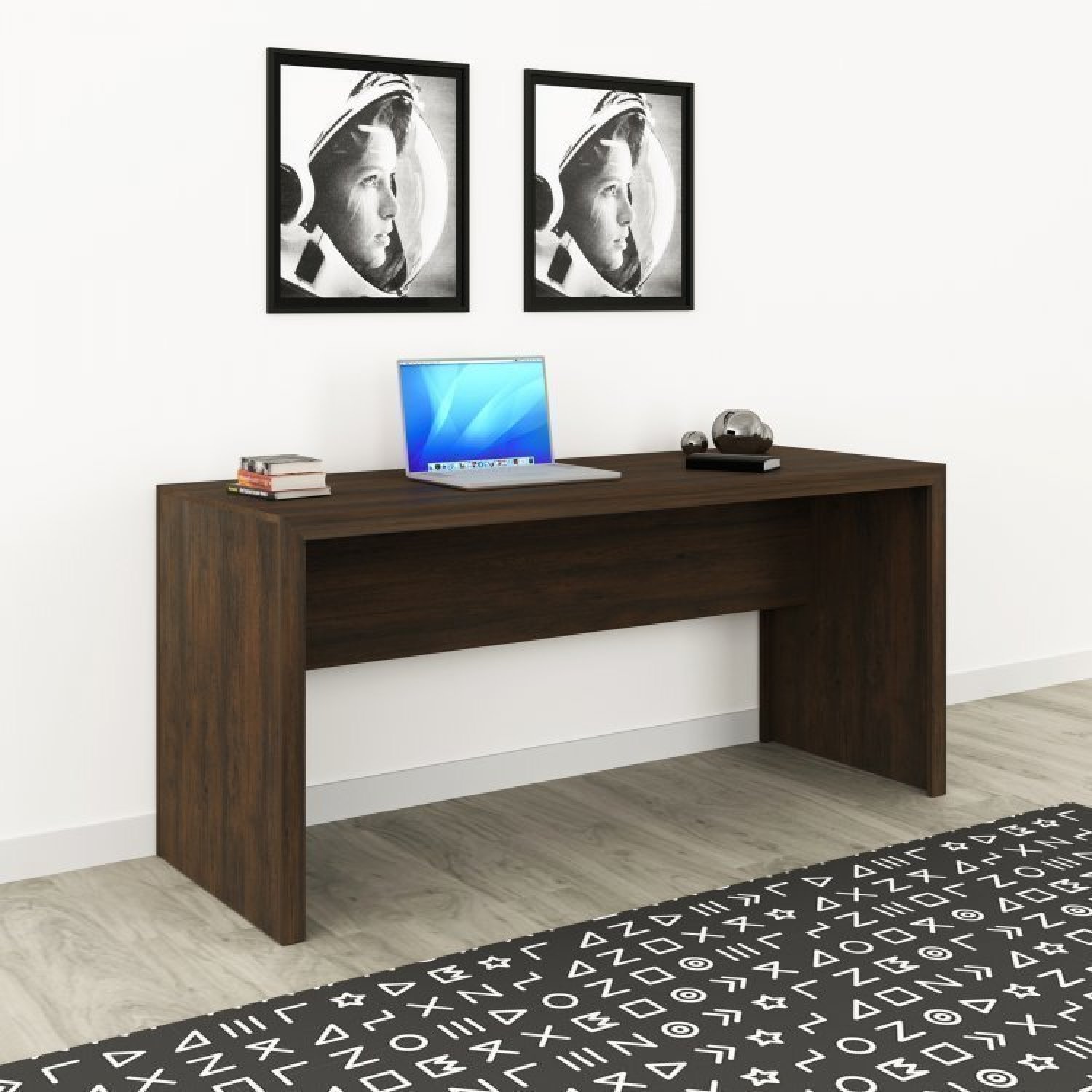 Conjunto Home Office 3 Peças com 1 Mesa para Escritório 1 Estante 1 Gaveteiro Espresso Móveis - 17