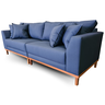 Sofá Pierri | Base de Madeira & Tecido Acquablock Impermeável | Bipartido | 230cm | Marinho - 3