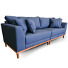 Sofá Pierri | Base de Madeira & Tecido Acquablock Impermeável | Bipartido | 230cm | Marinho - 2