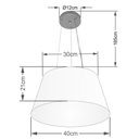 Ver imagem 2 de Lustre Pendente Cone Vivare Md-4001 Cúpula em Tecido 21/40x30cm - Bivolt Linho Bege 127/220v