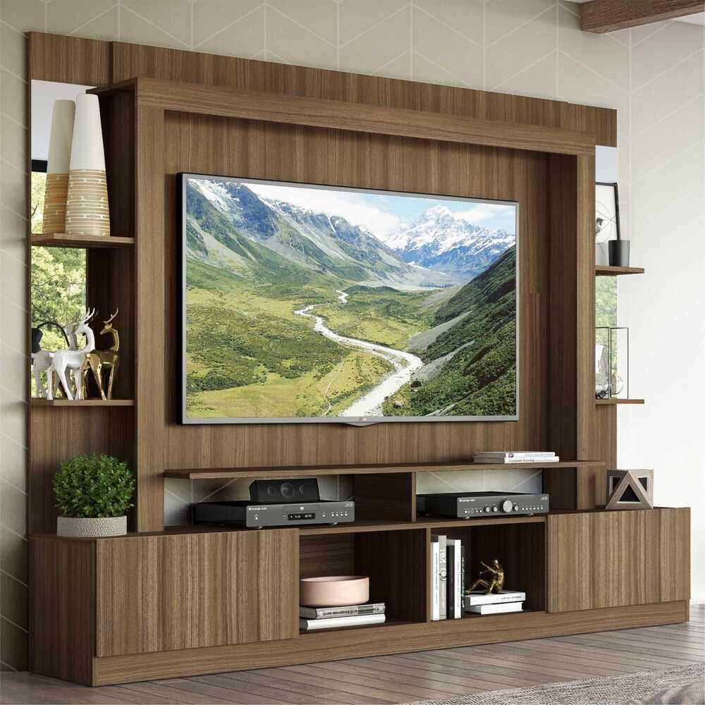 Estante com Suporte TV 65" Prateleiras c/ Espelho Oslo Multimóveis V3385 - 2