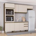 Ver imagem 1 de Cozinha Compacta 4 Peças Lora 10 Portas 5 Prateleiras MDF Duna Cristal
