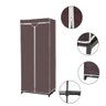 Guarda Roupa Portatil Dobravel Arara Prateleira Cabideiro Multifuncional Organizador Marrom - 7