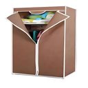 Ver imagem 4 de Guarda Roupa Portatil Dobravel Arara Prateleira Cabideiro Multifuncional Organizador Marrom