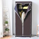 Ver imagem 2 de Guarda Roupa Portatil Dobravel Arara Prateleira Cabideiro Multifuncional Organizador Marrom