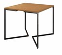 Ver imagem 1 de Mesa de Jantar Industrial Base De Ferro Preto em V Tampo 90x90 Canela