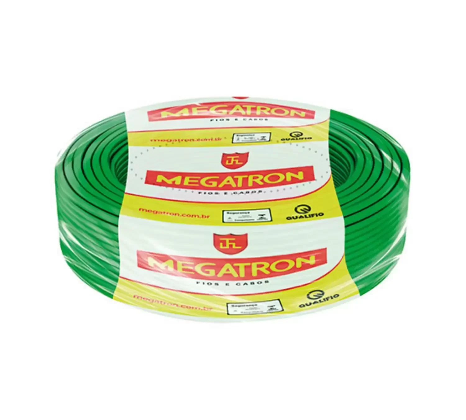 Fio 2,5mm Megatron Cabo de Energia Flexível Bobina com 50 Metros Cor:verde/amarelo