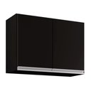 Ver imagem 3 de Kit 2 Armários Aéreo de Cozinha Lavanderia 02 Portas Eva 80 cm - D’Rossi Preto
