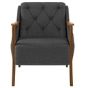 Ver imagem 5 de Kit Sofá 02 Lugares Sala Estar 135cm com 02 Poltronas Coral Pés Madeira M03 Linho Chumbo - Lyam