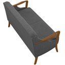 Ver mais imagens de Kit Sofá 02 Lugares Sala Estar 135cm com 02 Poltronas Coral Pés Madeira M03 Linho Chumbo - Lyam